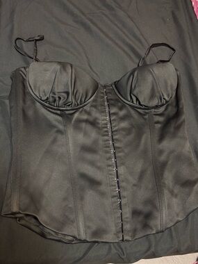 LEAU Black Corset Bustier Top